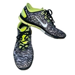 Nike Zebra Striped Sneakers with Bright Green